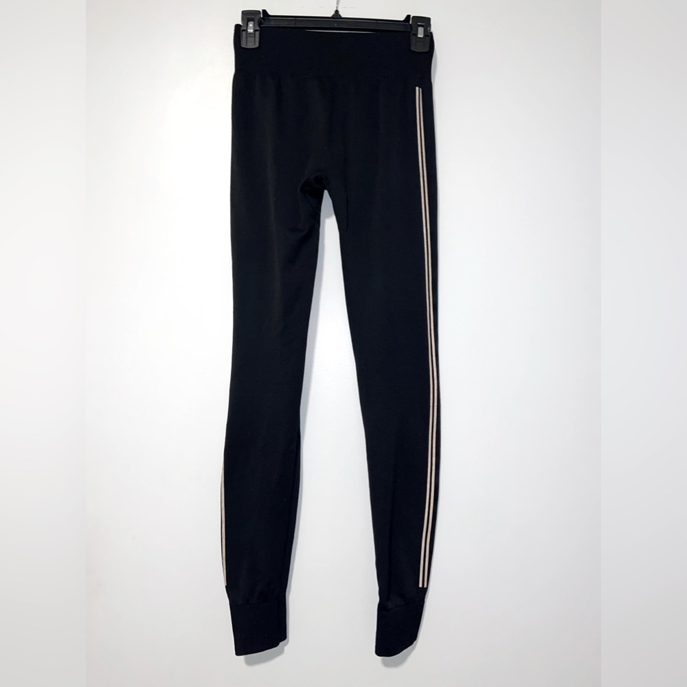 Black Single Side Striped Leggings